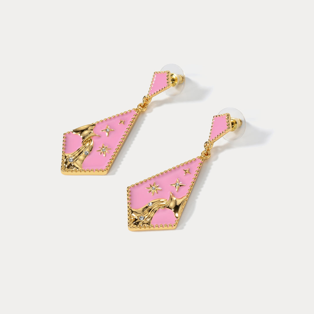 Aquarius Enamel Earrings