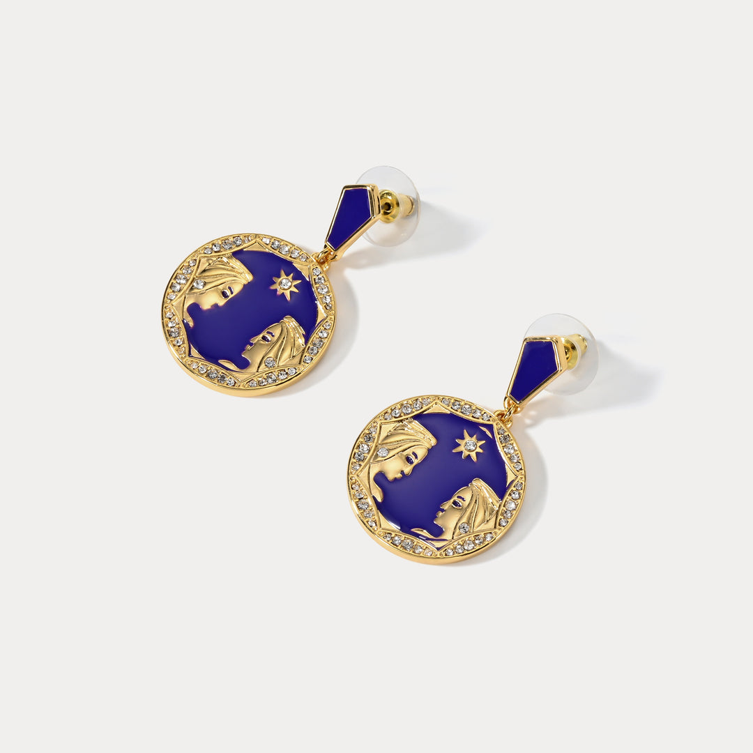 Gemini Enamel Earrings