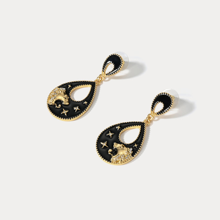 Leo Enamel Earrings