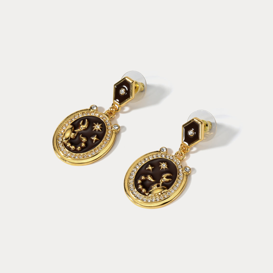 Scorpio Enamel Earrings