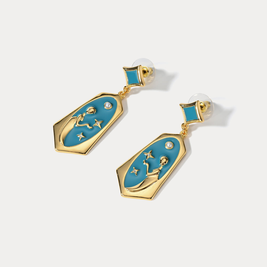 Virgo Enamel Earrings