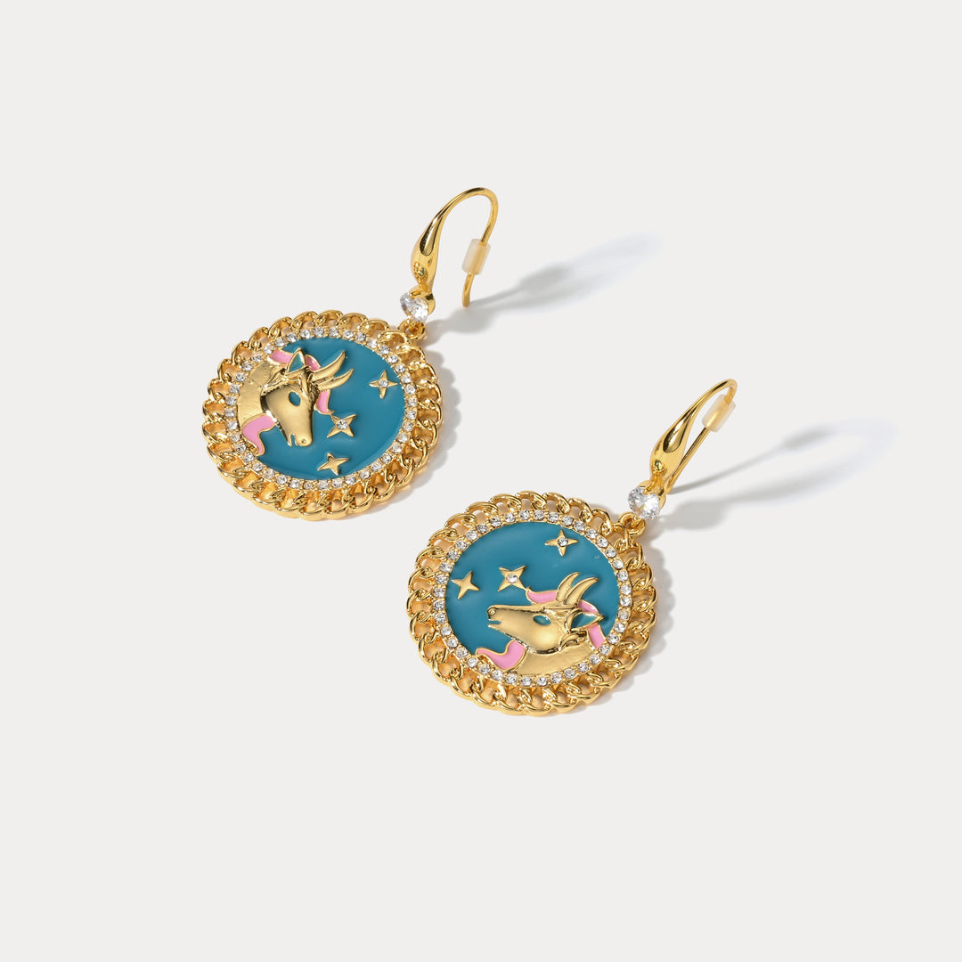 Taurus Enamel Earrings