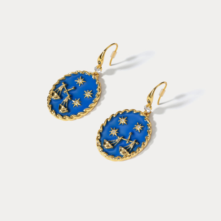 Libra Enamel Earrings