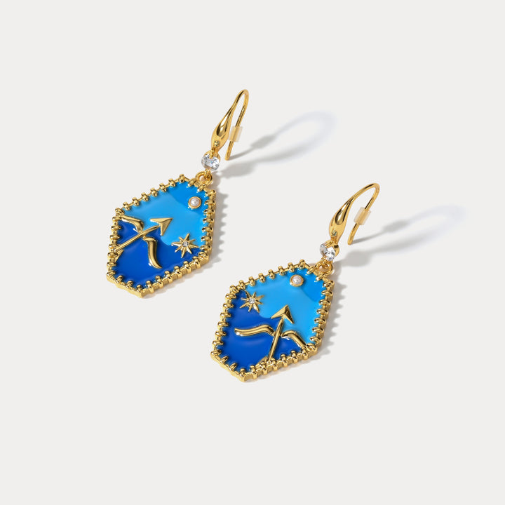 Sagittarius Enamel Earrings