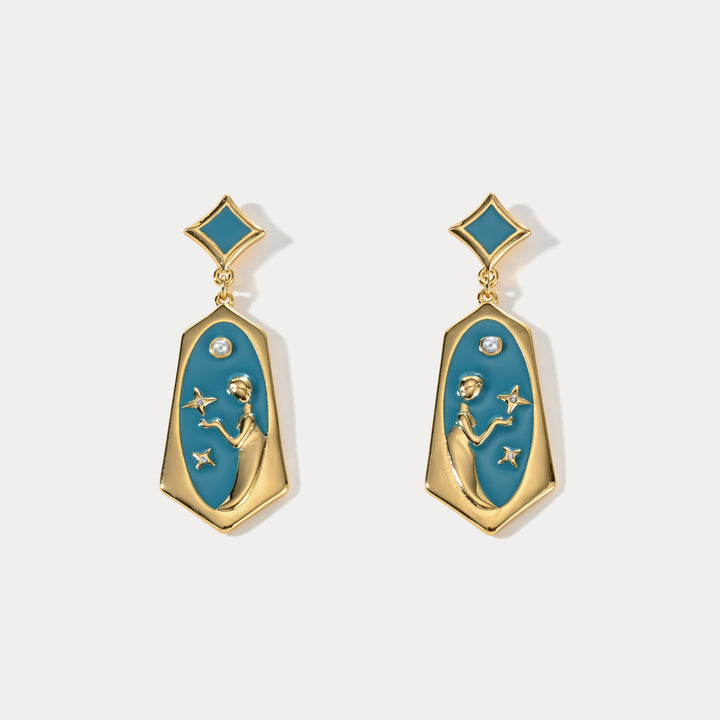 Virgo Enamel Earrings