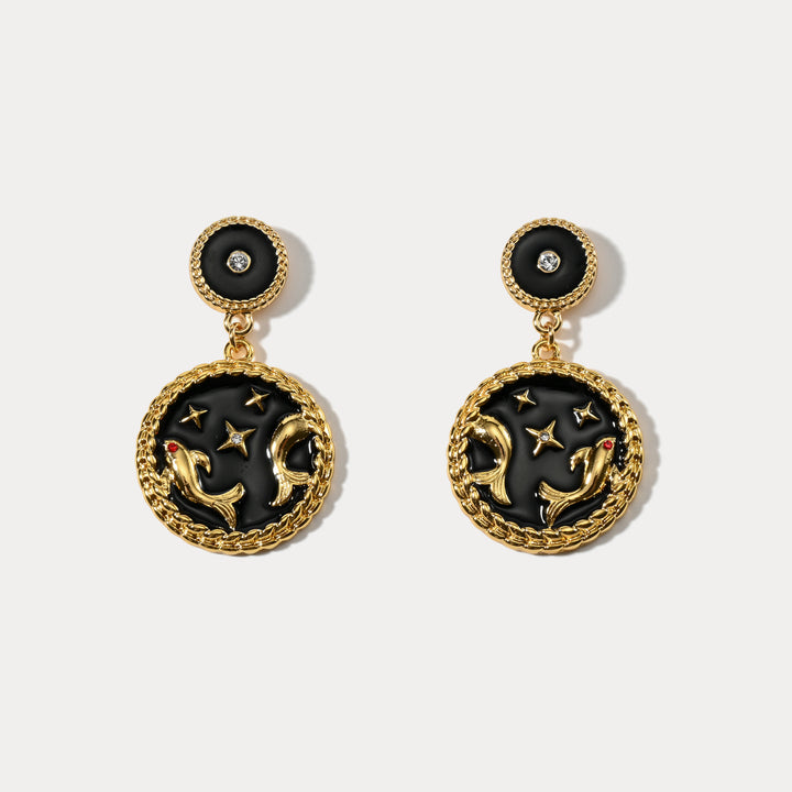 Pisces Enamel Earrings