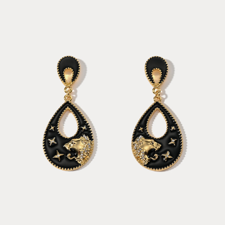 Leo Enamel Earrings