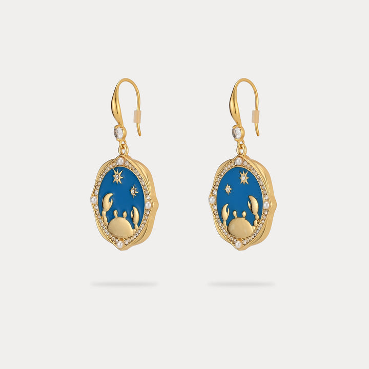 Cancer Enamel Earrings