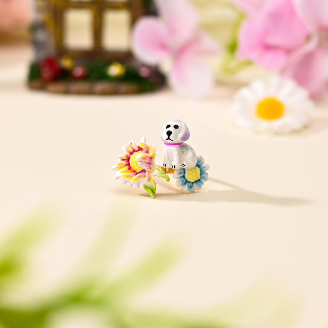 Dog Double Flower Ring