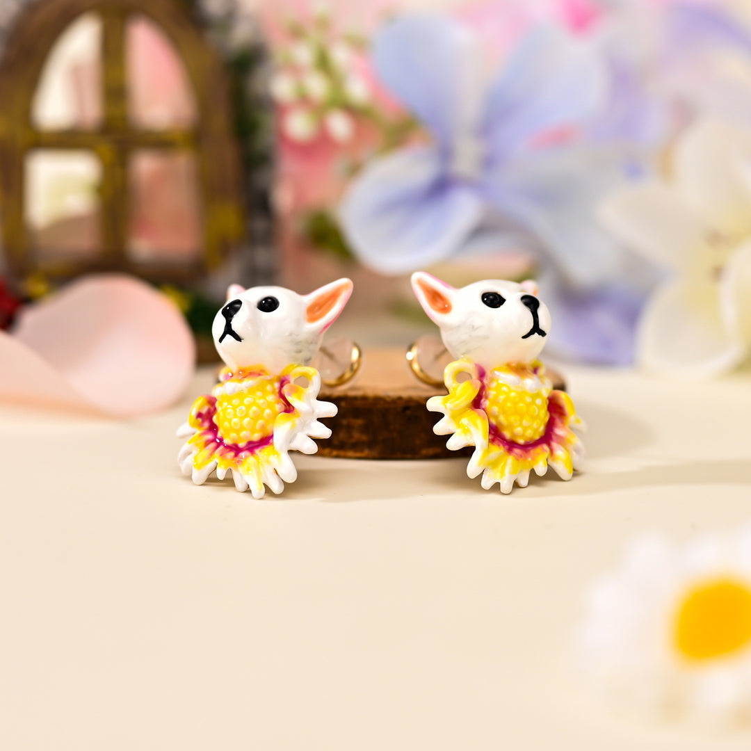 Daisy Dog Stud Earrings