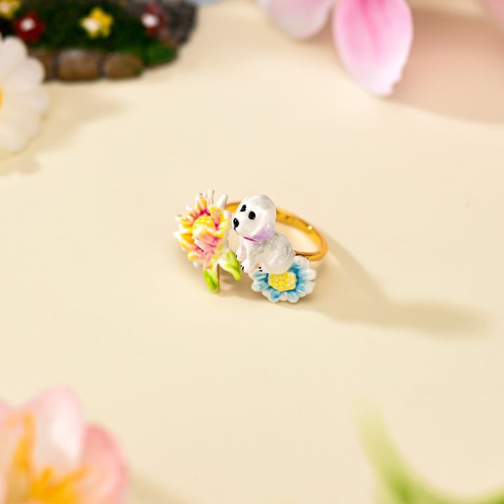 Dog Double Flower Ring