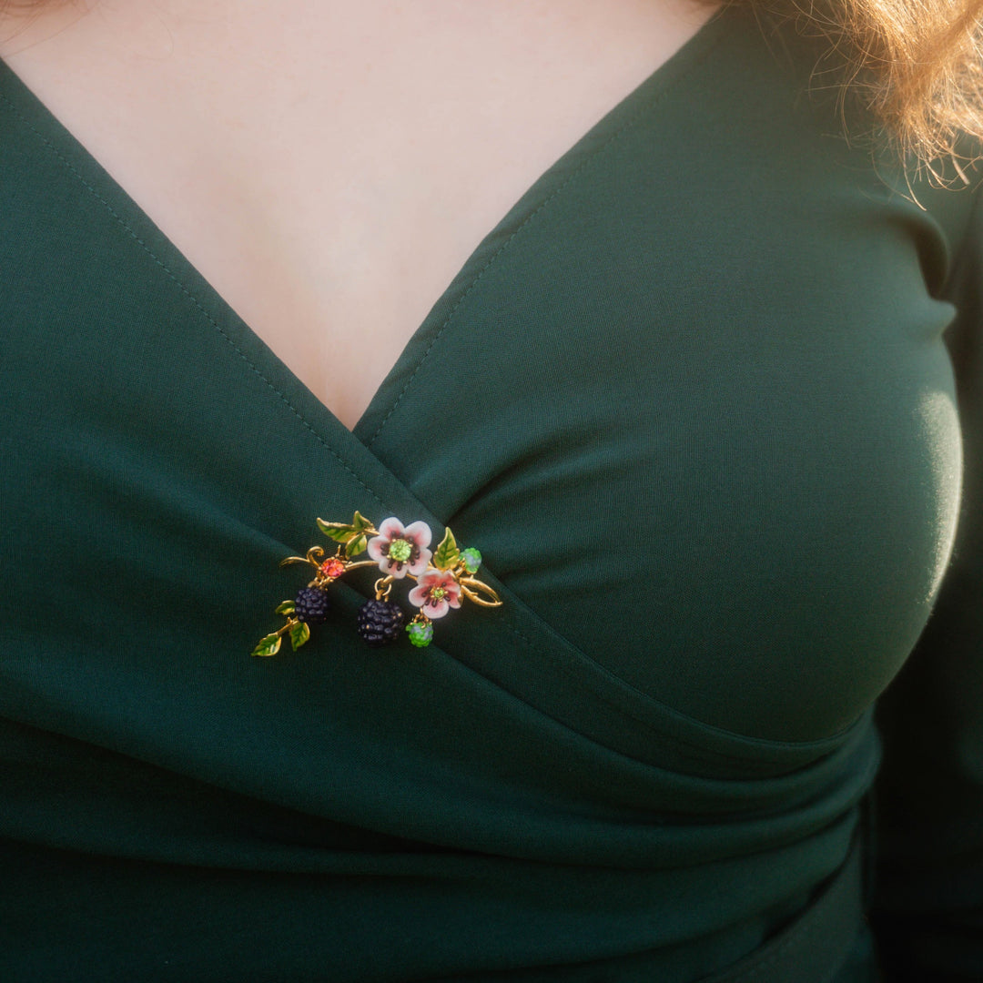 Selenichast Blackberry Enamel Brooch Summer Gift