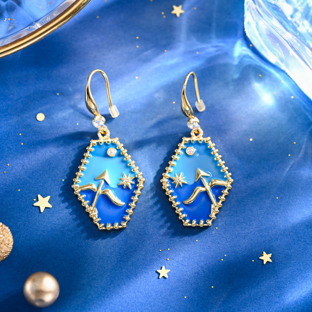 Sagittarius Enamel Earrings