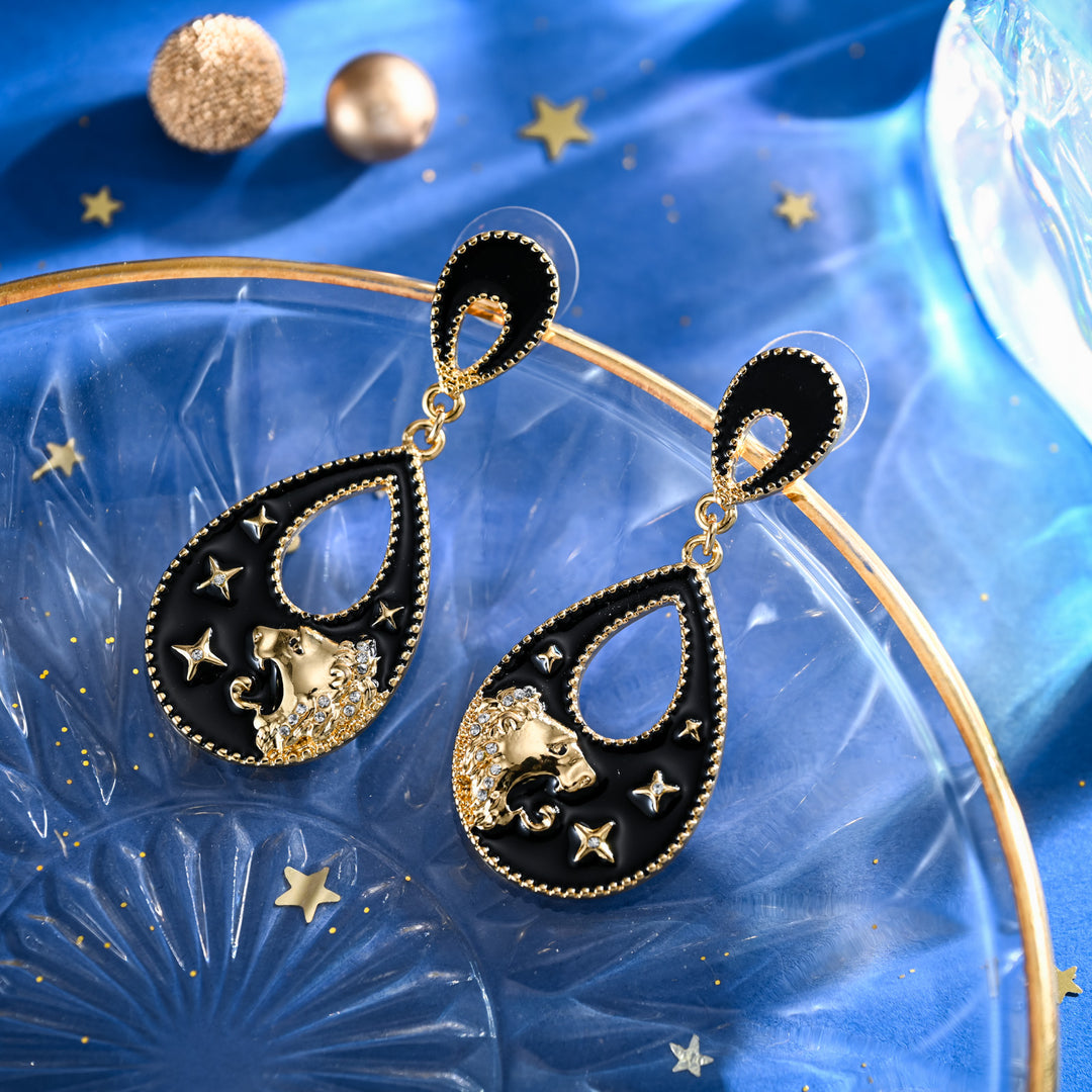 Leo Enamel Earrings