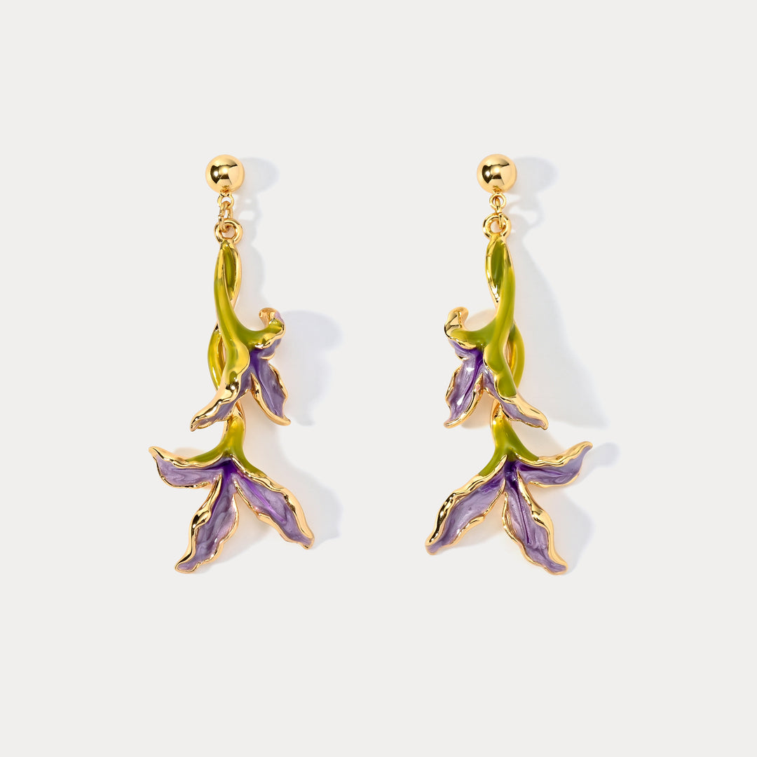 Iris Flower Earrings