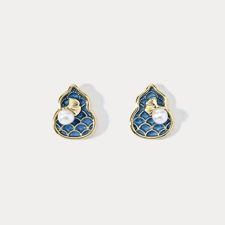 Blue Gourd Earrings