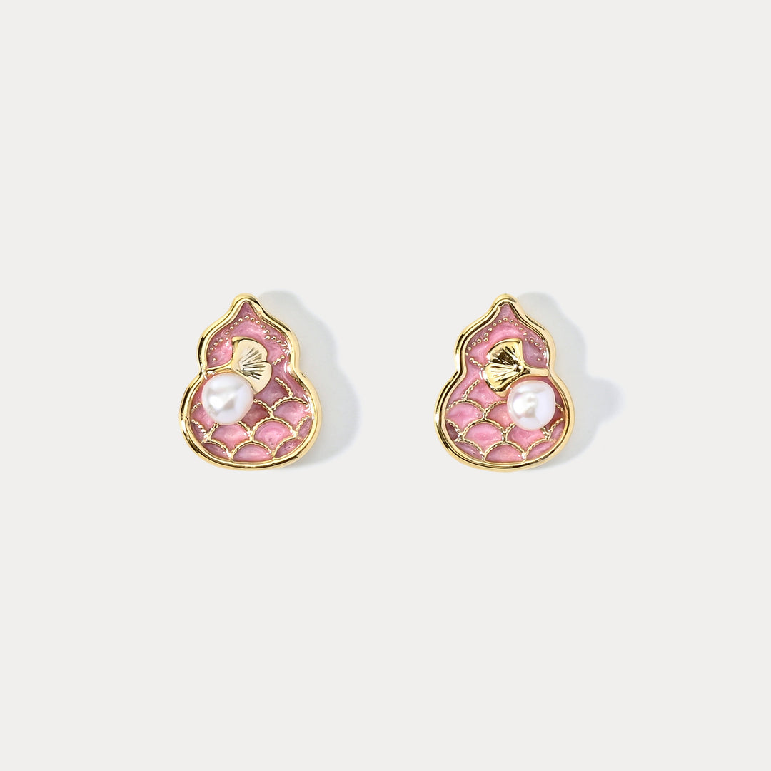 Pink Gourd Earrings