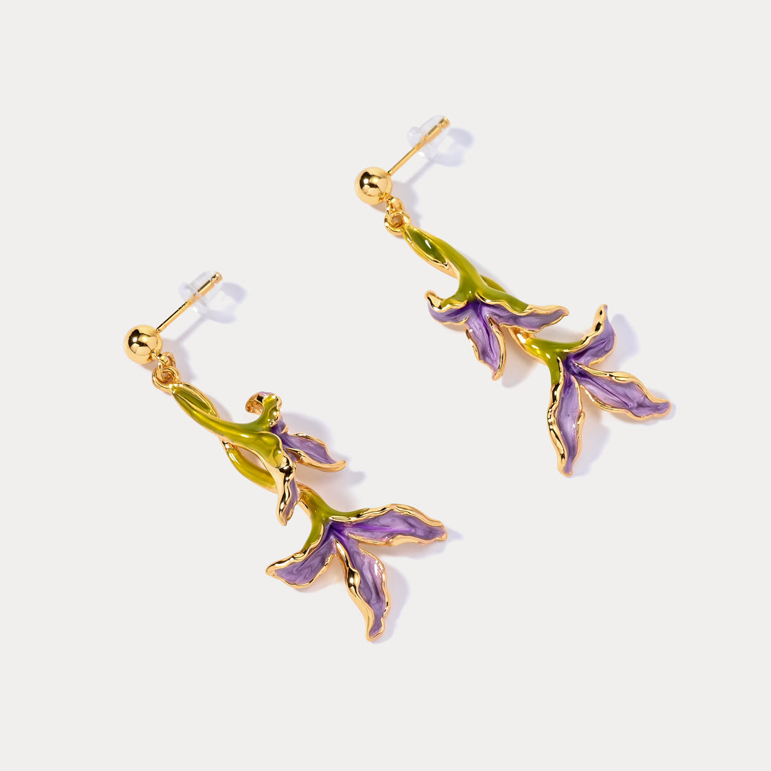 Iris Flower Earrings