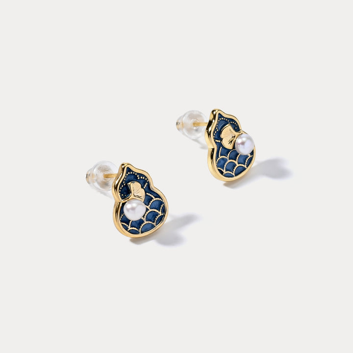 Blue Gourd Earrings