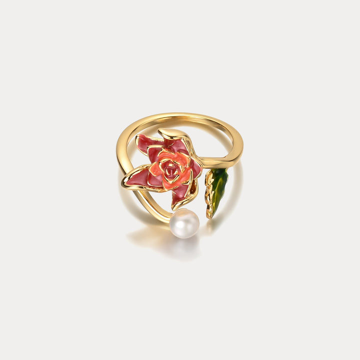 Rose Oil Painting Ring