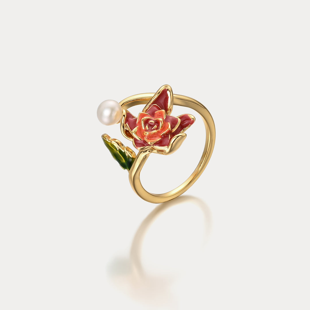 Rose Oil Painting Ring