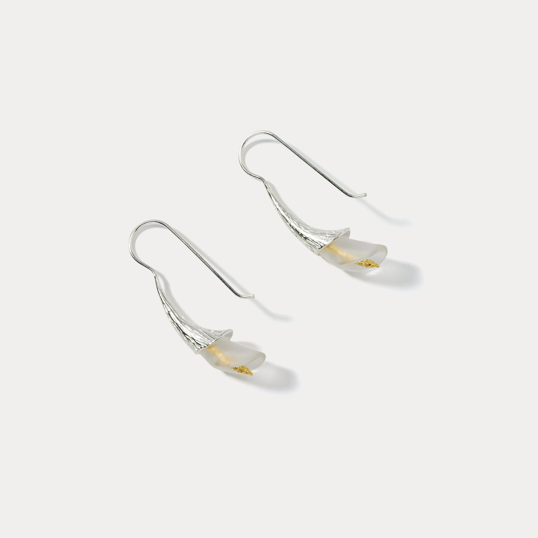 Silver Calla Lily Earrings