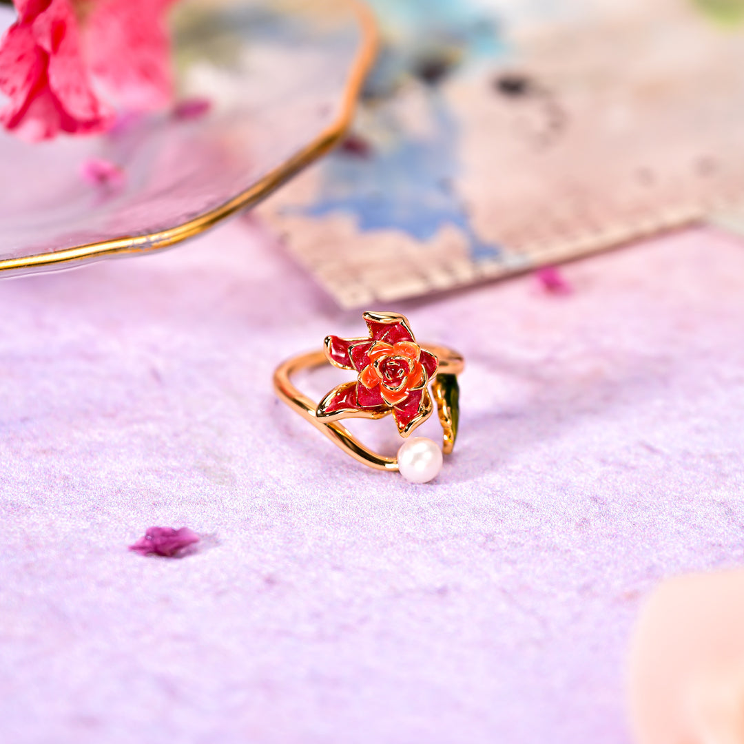 Rose Oil Painting Ring