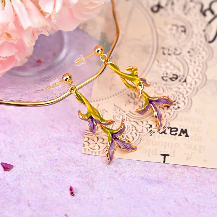 Iris Flower Earrings