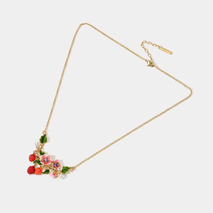 Raspberry Flower Necklace