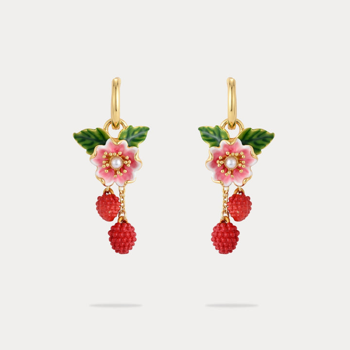 Raspberry Flower Earrings