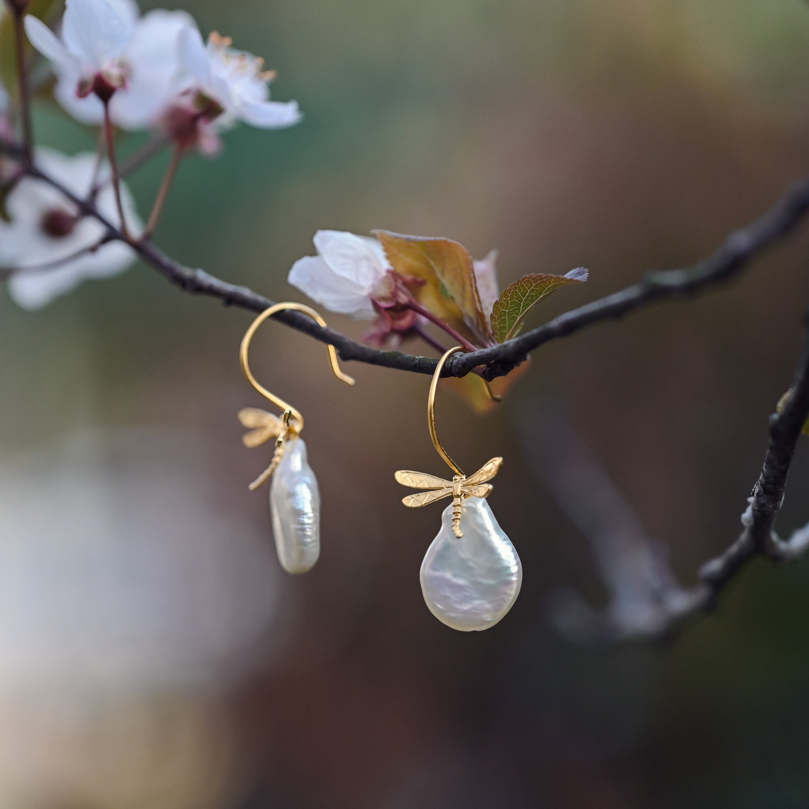 Baroque Pearl Dragonfly Earrings