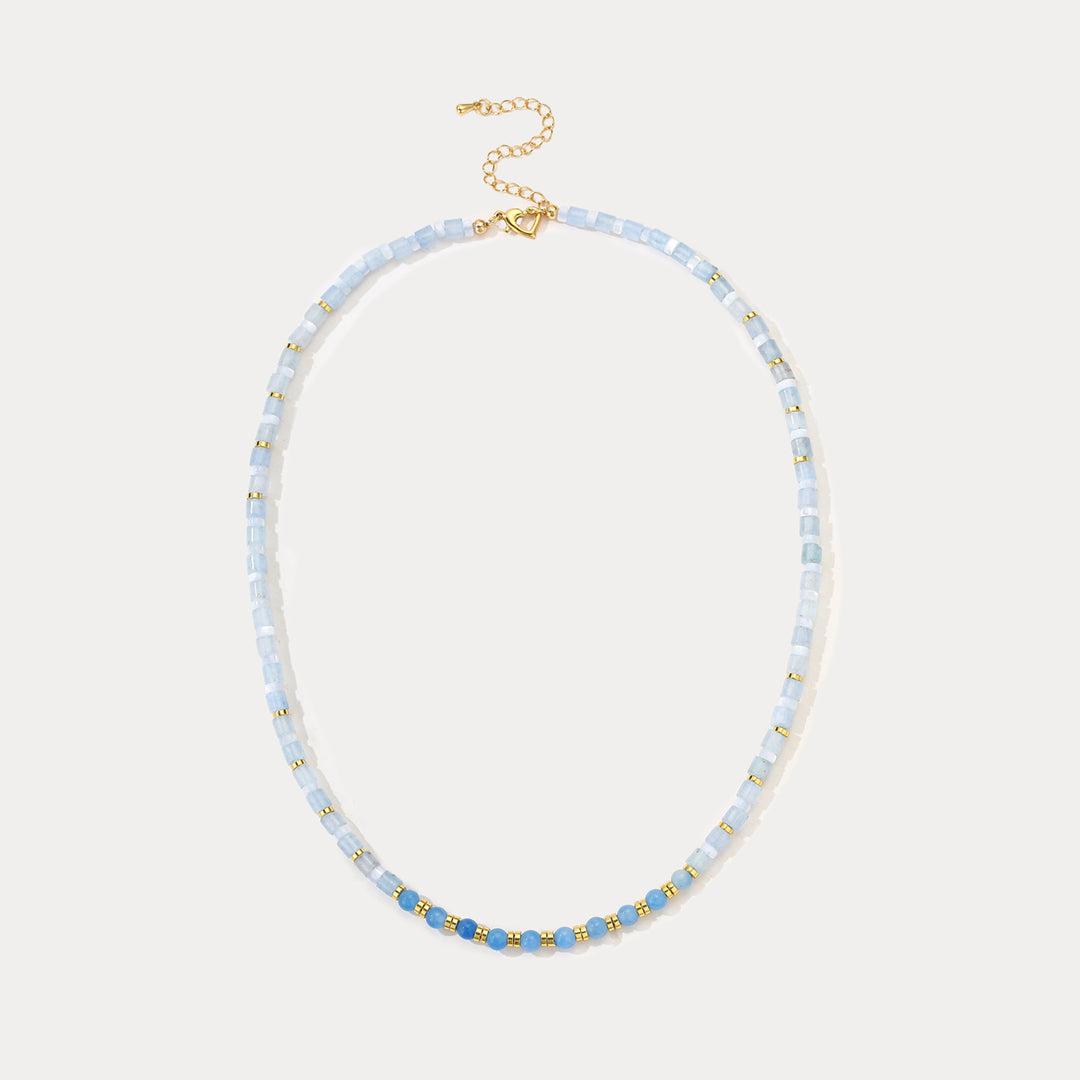 Selenichast Aquamarine Bead Necklace