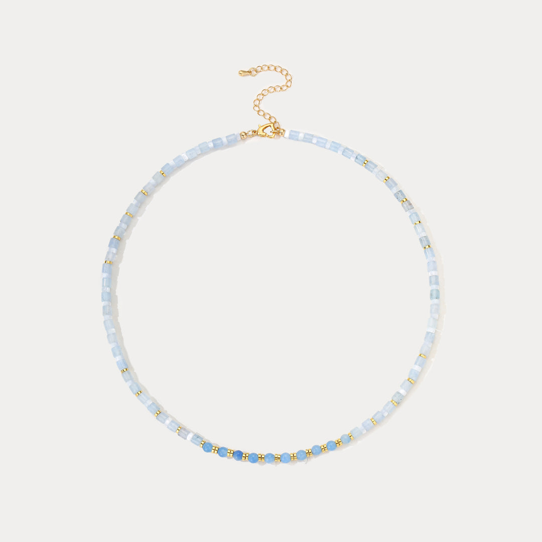 Selenichast Aquamarine Bead Necklace