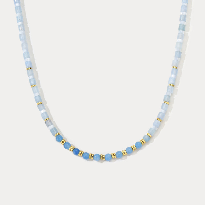Selenichast Aquamarine Bead Necklace