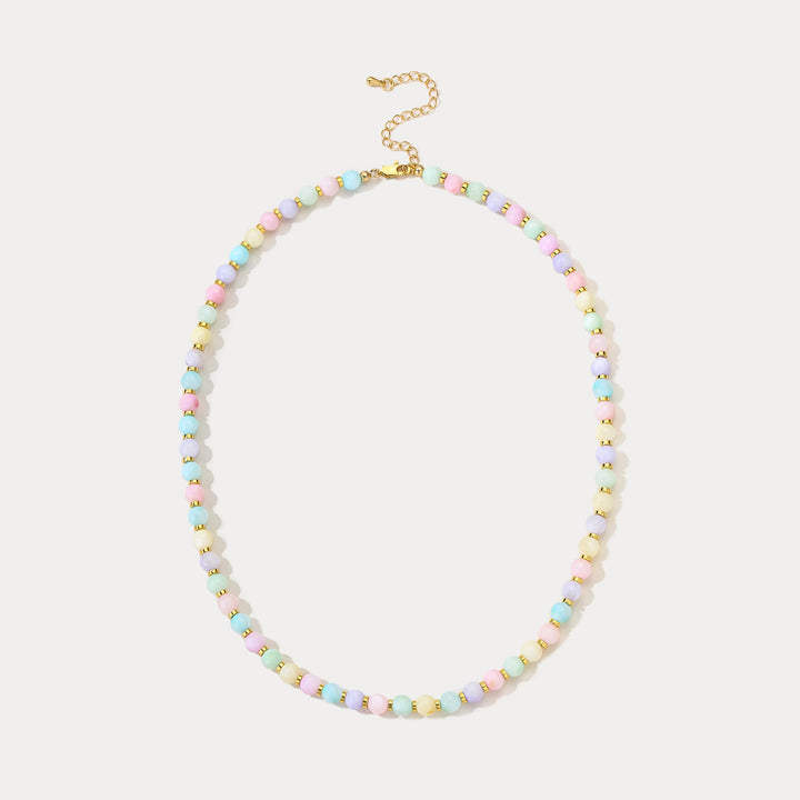Morganite Bead Necklace Selenichast 