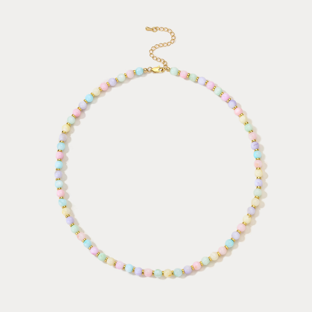 Morganite Bead Necklace Selenichast 