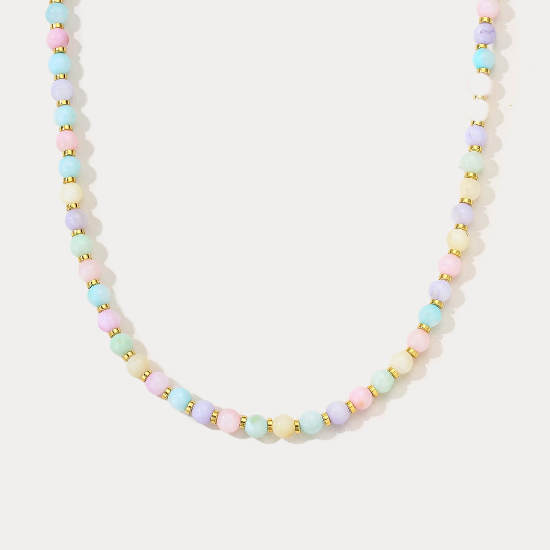 Morganite Bead Necklace Selenichast 