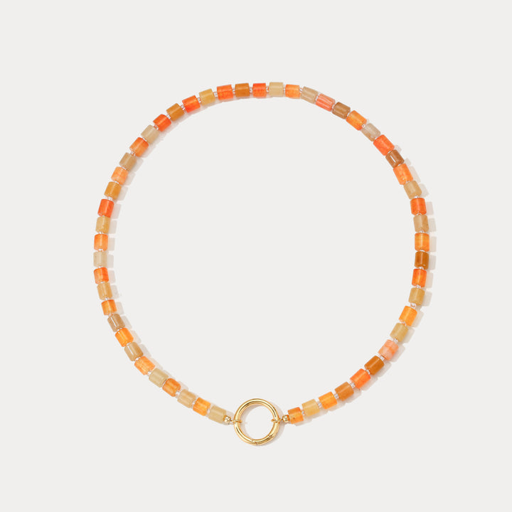 Orange Agate Bead Necklace