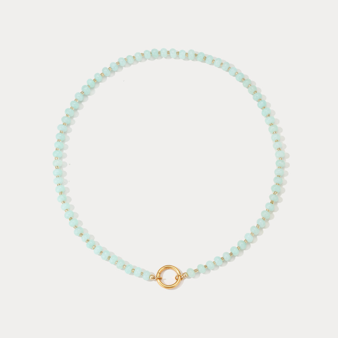 Green Beaded Necklace Selenichast 