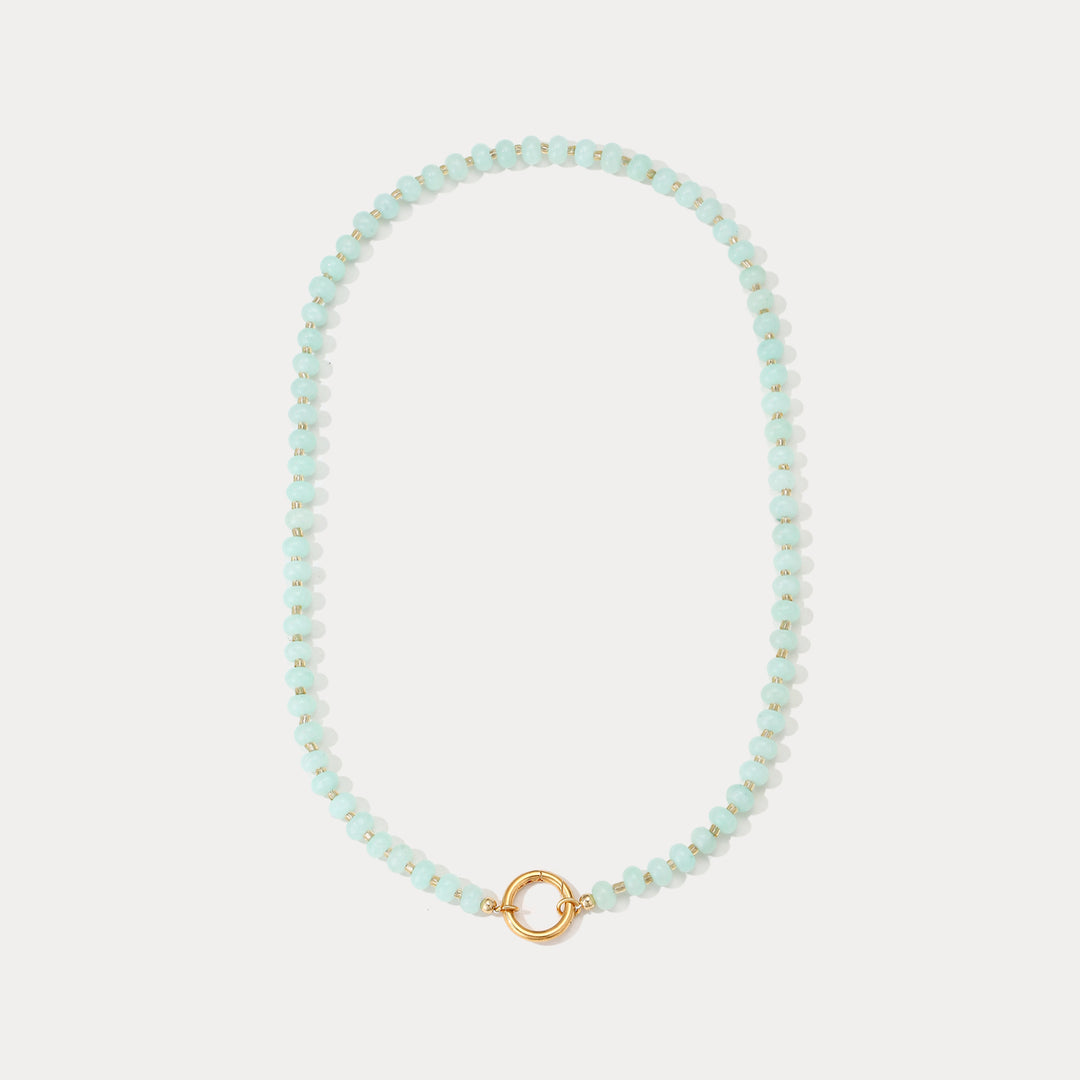 Green Beaded Necklace Selenichast 