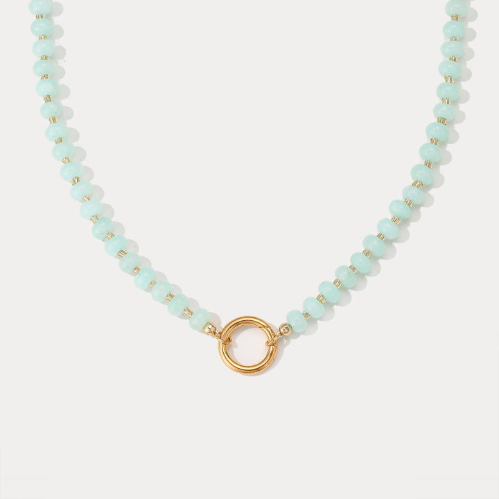 Green Beaded Necklace Selenichast 