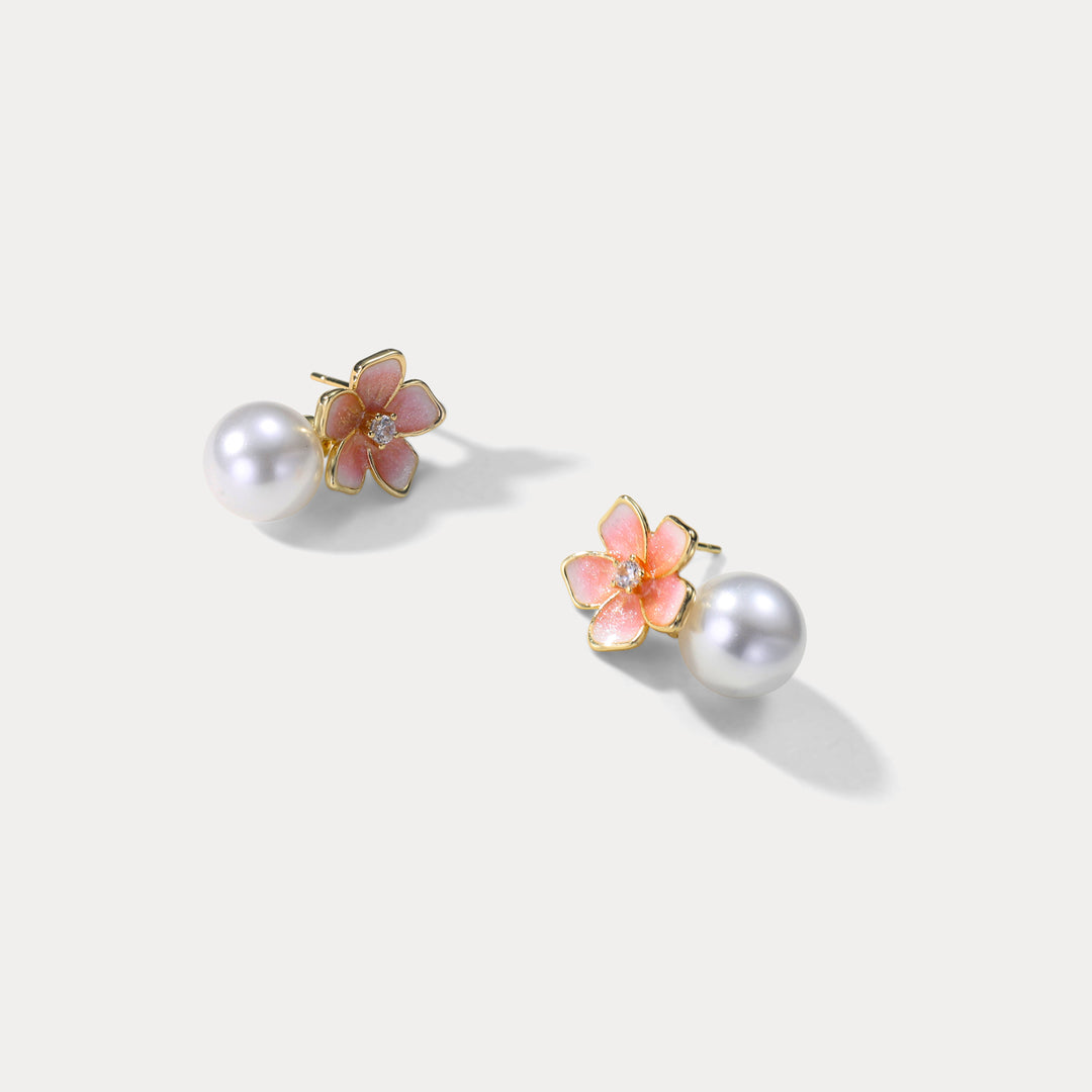 Sakura Pearl Dangle Earrings