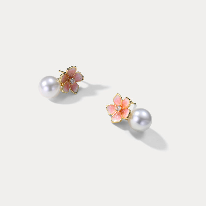 Sakura Pearl Dangle Earrings