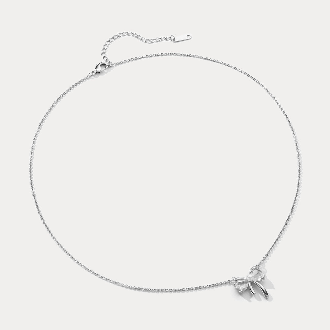 Silver Bow Necklace