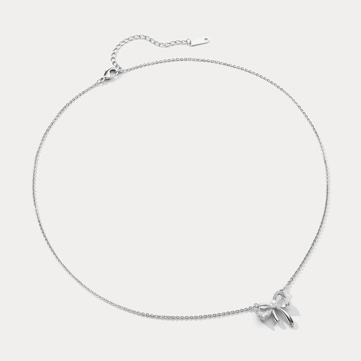 Silver Bow Necklace