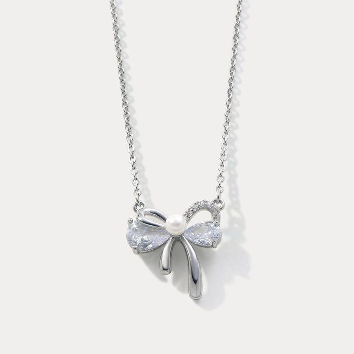 Selenichast Silver Bow Necklace