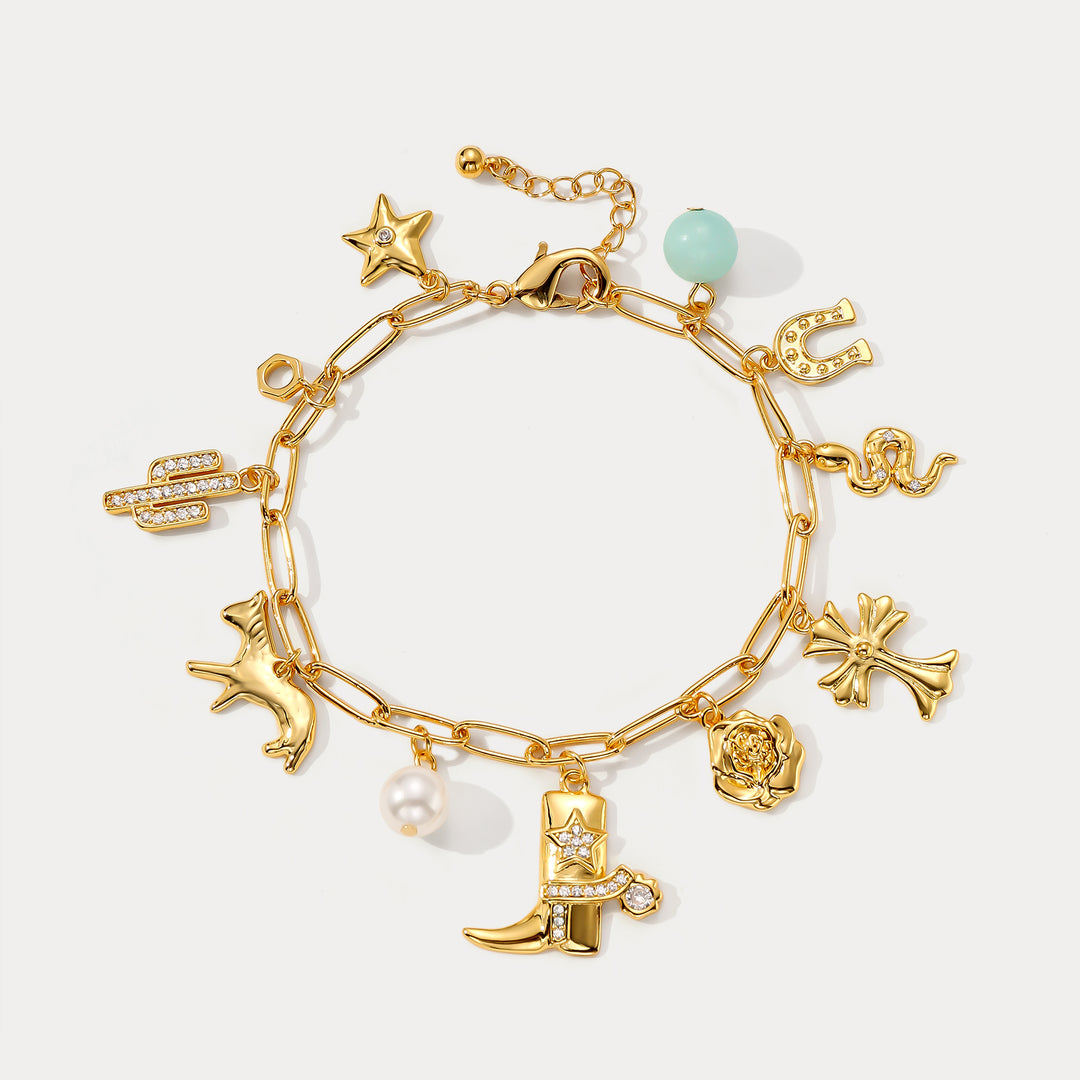 Selenichast Vintage Lucky Charm Bracelet