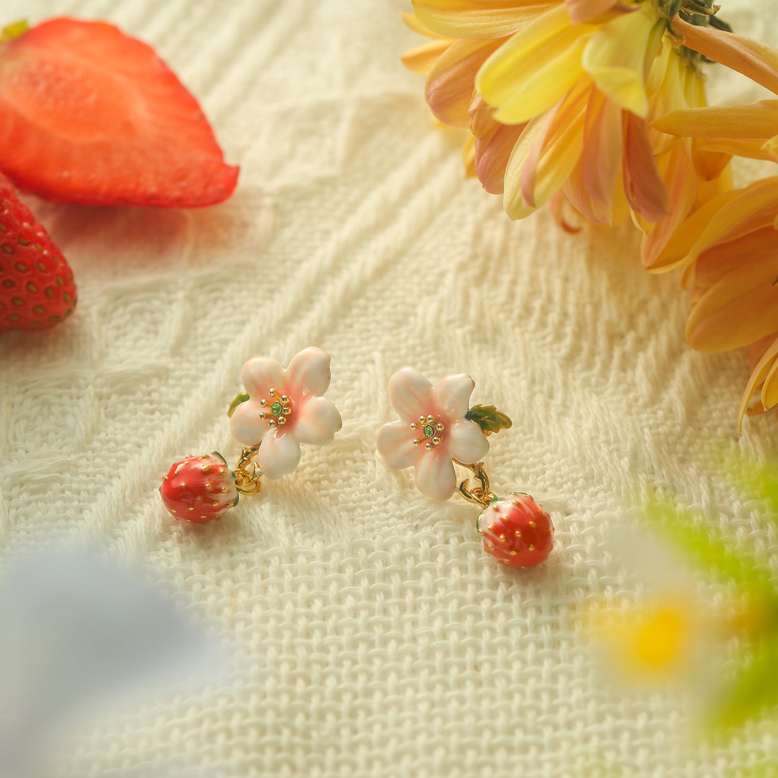 Strawberry Flower Earrings
