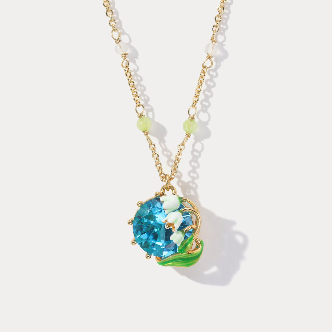 Selenichast Lily of the Valley Aquamarine Necklace