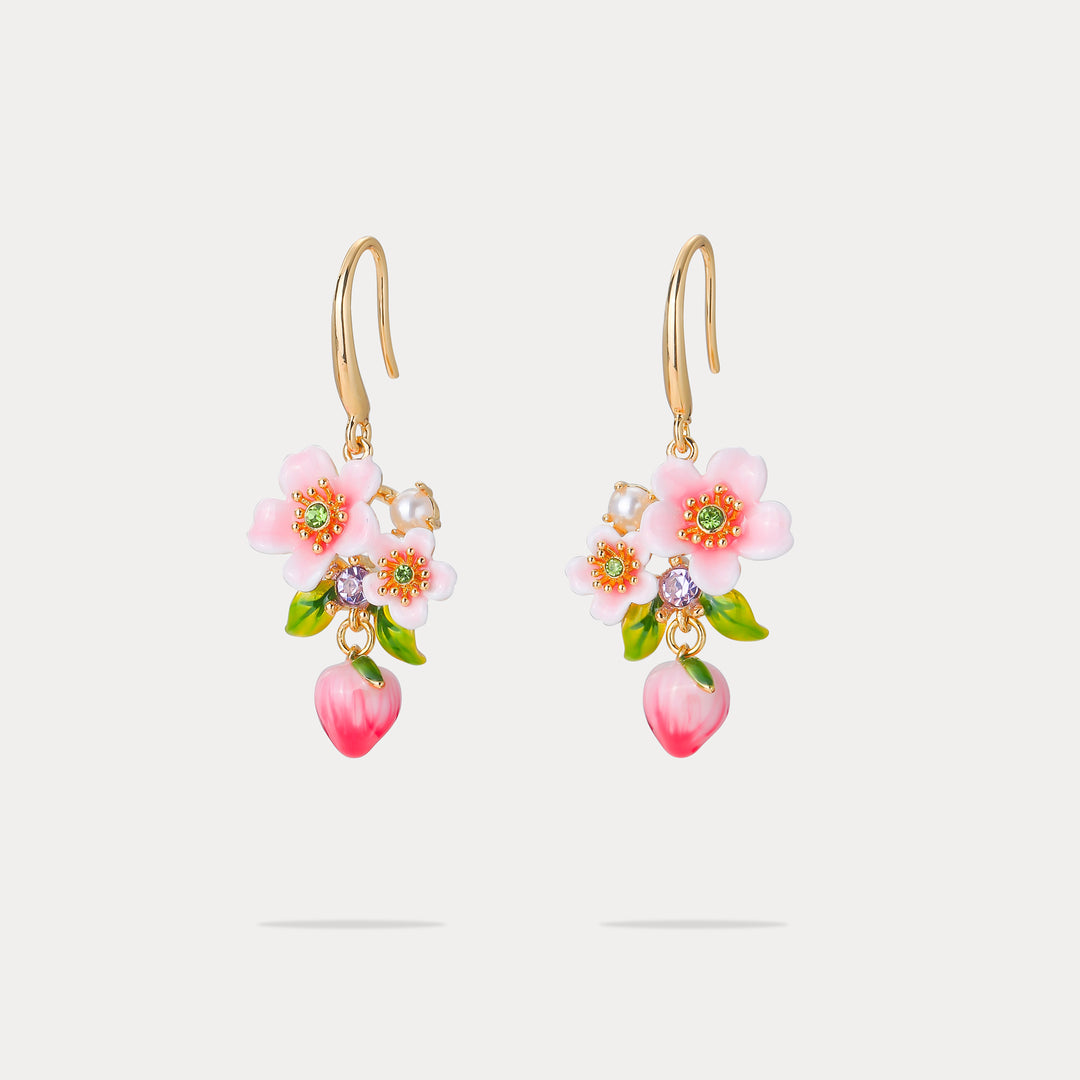 Selenichast Peach Blossom Dangling Earrings